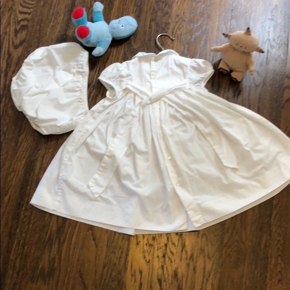 Jacadi white smocked dress with matching bloomer - Picture 5 of 5